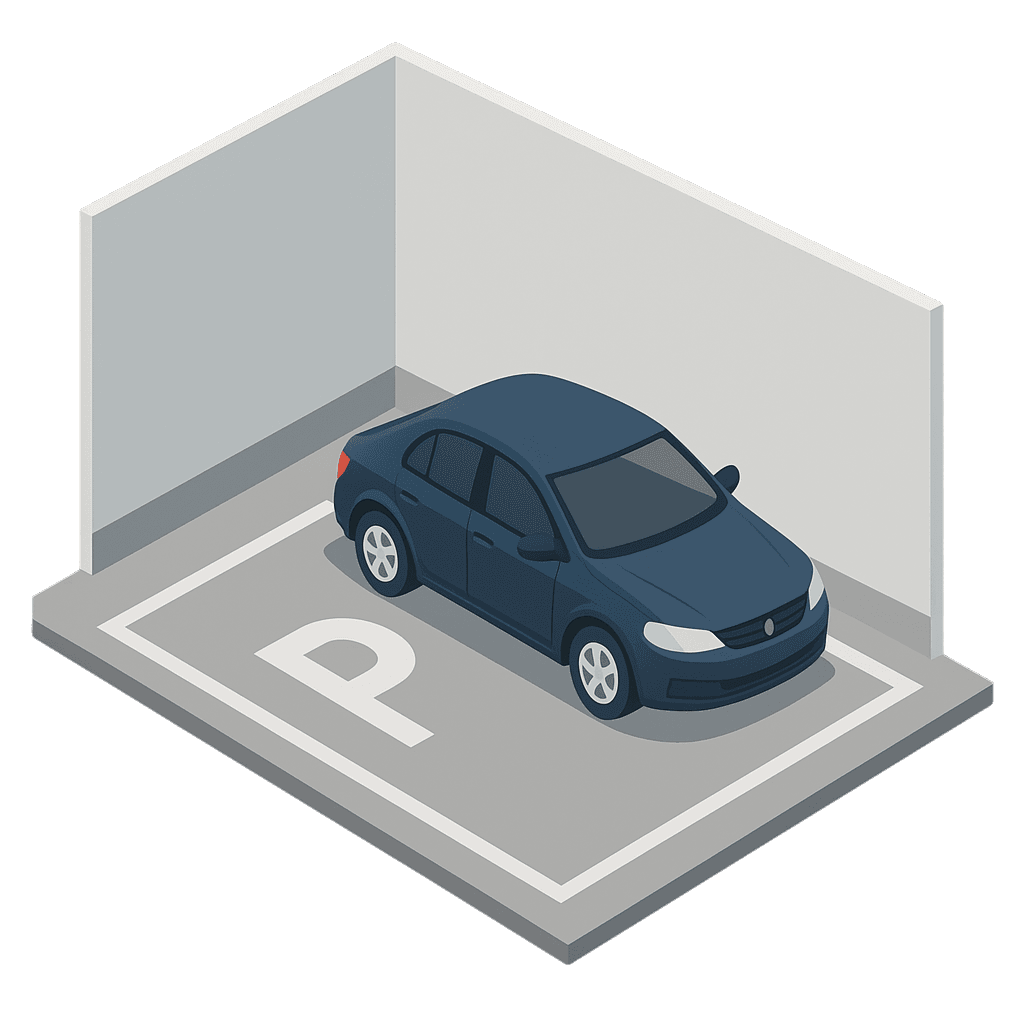 Box de stockage parking - Visualisation de l'espace de stockage et dimensions