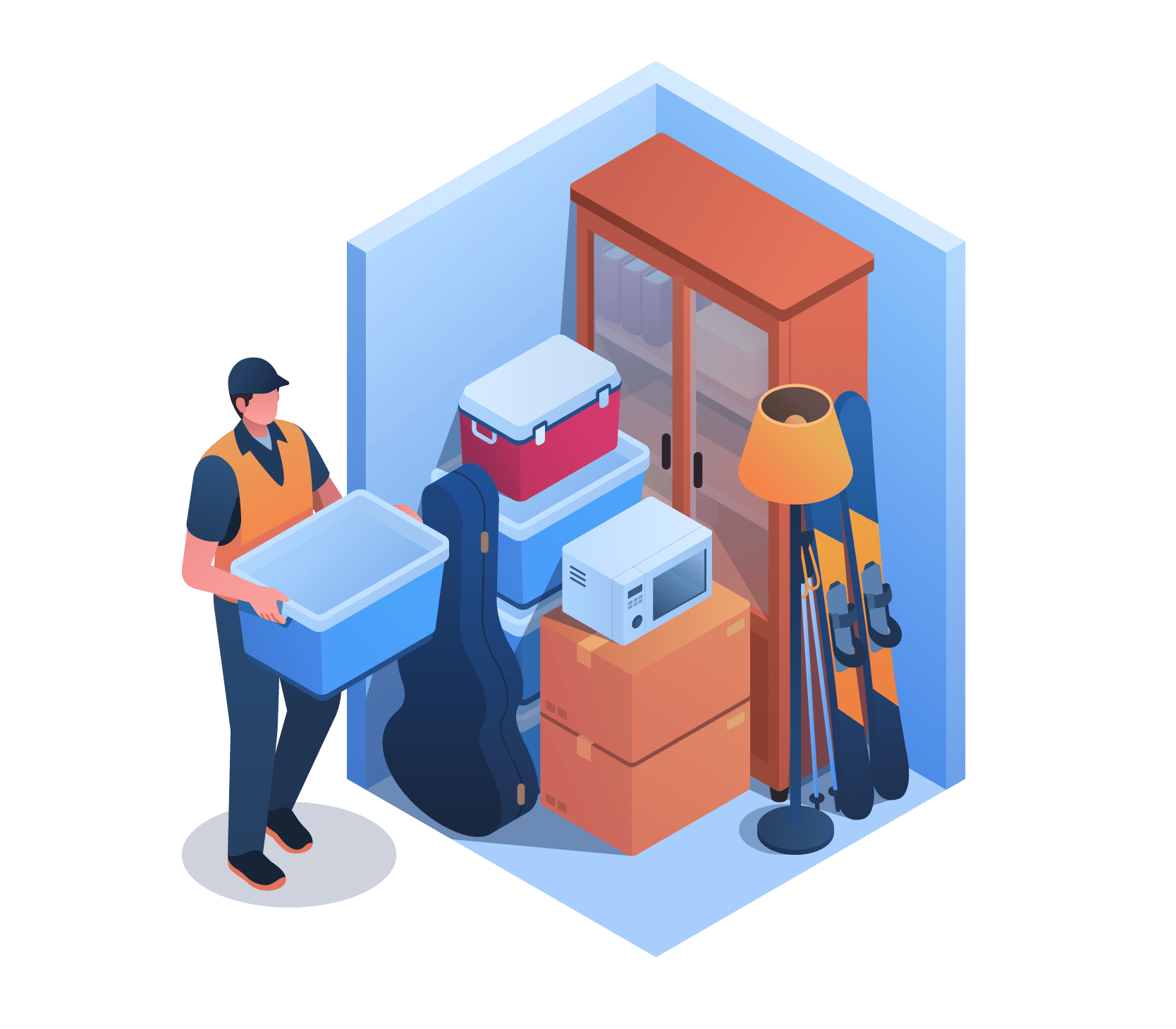 Box de stockage DIVERS - Visualisation de l'espace de stockage et dimensions